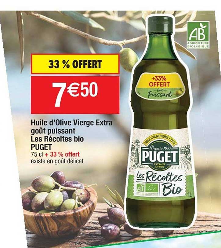 huile d'olive vierge extra goût puissant les récoltes bio puget