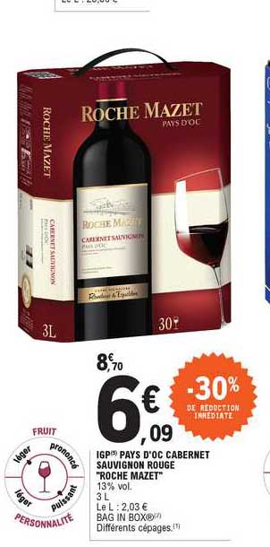 igp pays d'oc cabernet sauvignon rouge "roche mazet"