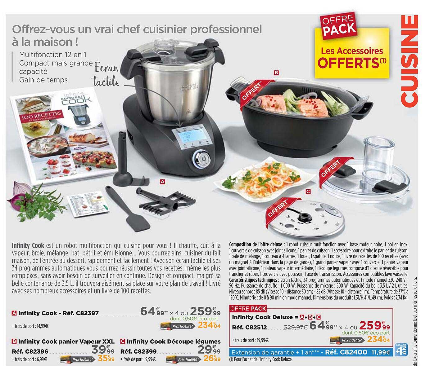 Infinity Cook, Infinity Cook Panier Vapeur Xxl, Infinity Cook Decoupe Legumes