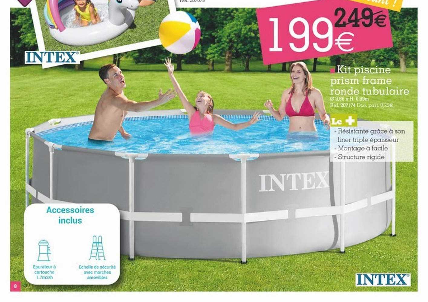 kit piscine prism frame ronde tubulaire intex