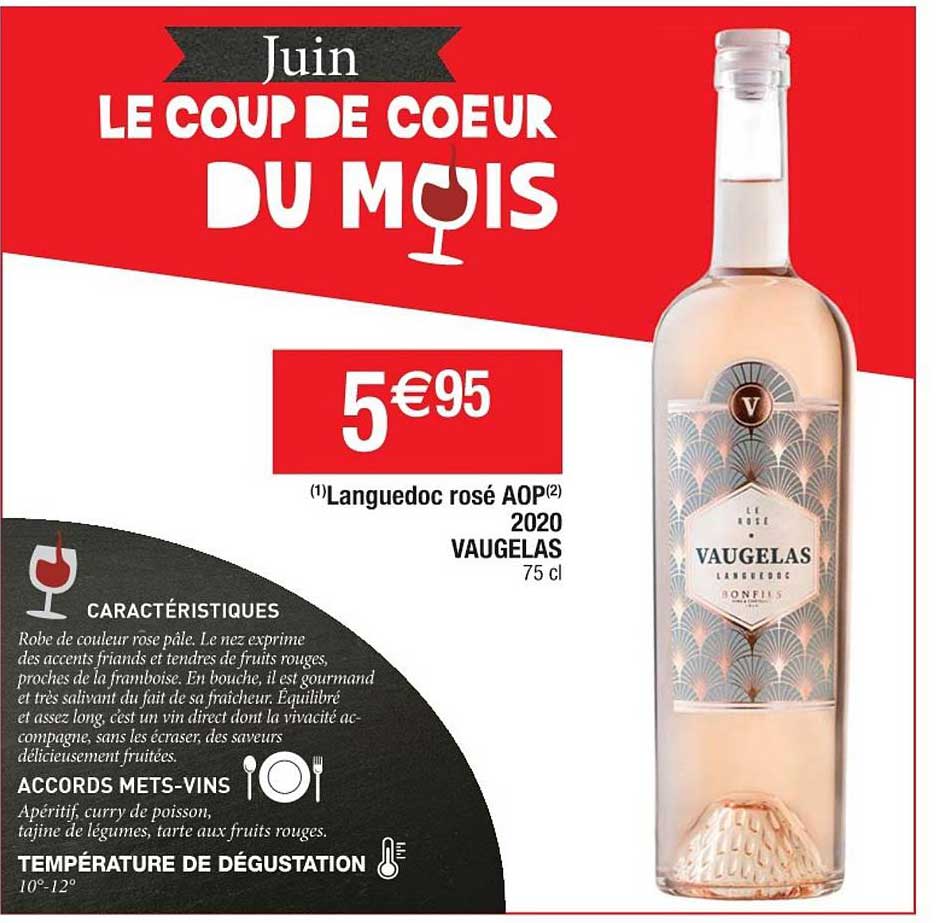 languedoc rosé aop 2020 vaugelas