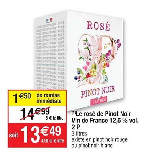 le rosé de pinot noir vin de france 12.5 vol. 2p