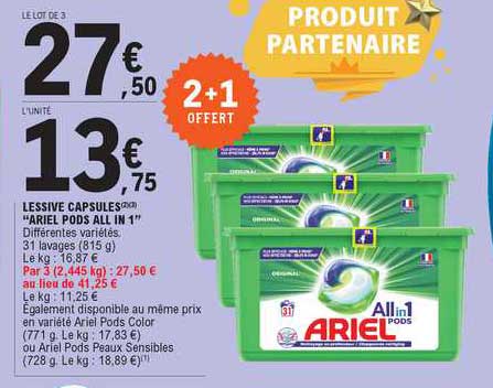 lessive capsules "ariel pods all in 1"