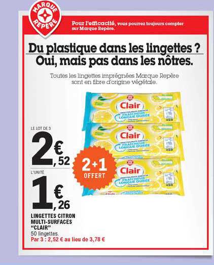 lingettes citron multi-surfaces "clair"