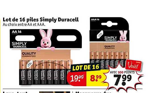 lot de 16 piles simply duracell