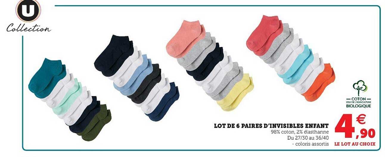 lot de 6 paires d'invisibles enfant