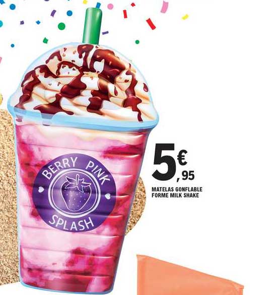 matelas gonflable forme milk shake