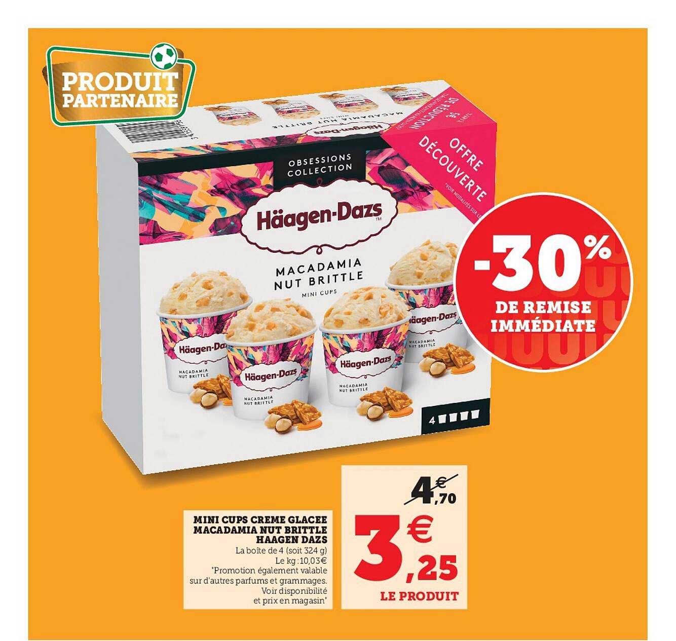 mini cups creme glacee macadamia nut brittle haagen dazs