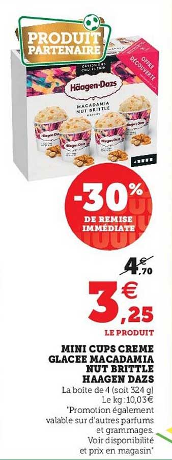 mini cups creme glacee macadamia nut brittle haagen dazs