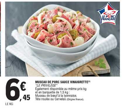 museau de porc sauce vinaigrette " le privilege"