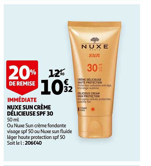 nuxe sun crÈme dÉlicieuse spf 30