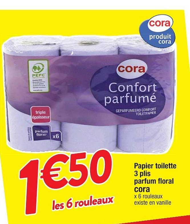papier toilette 3 plis parfum floral cora