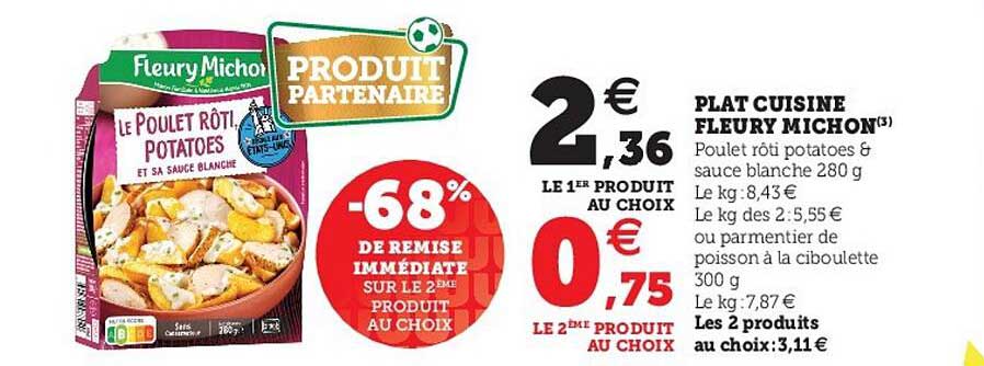 plat cuisine fleury michon -68% de remise immédiate sur le 2ème produit au choix