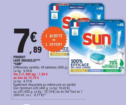 produit lave vaisselle "sun"