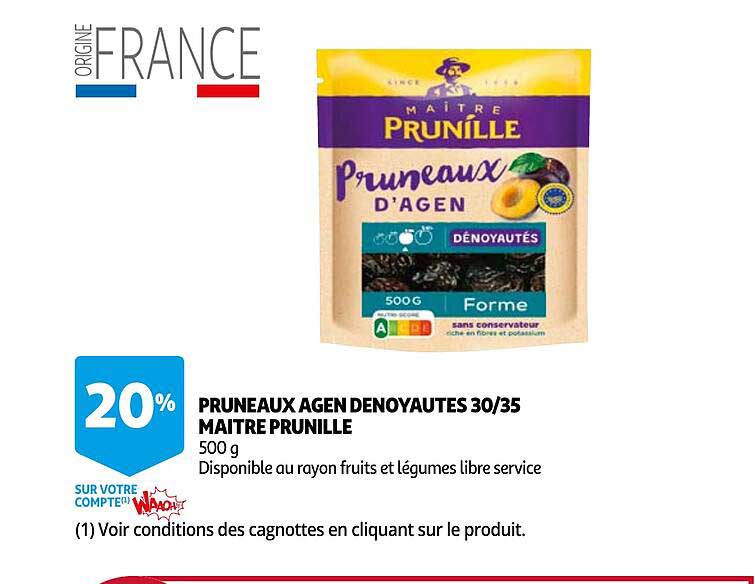 pruneaux agen denoyautes 30-35 maitre prunille