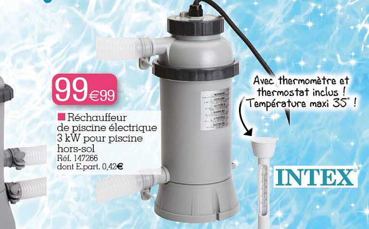 réchauffeur de piscine électrique 3 kw pour piscine hors-sol intex