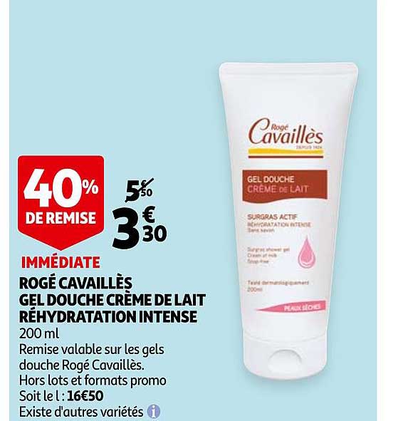 rogÉ cavaillÈs ge douche crÈme de lait rÉhydratation intense
