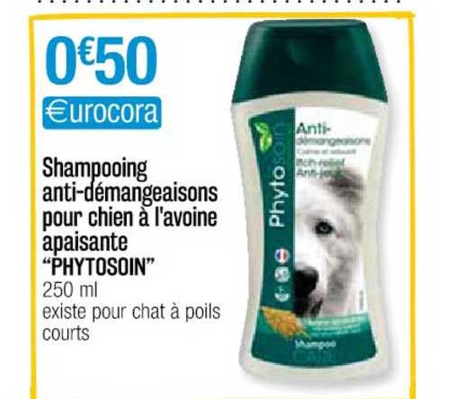 shampooing anti-démangeaisons pour chien à l'avoine apaisante "phytosoin"