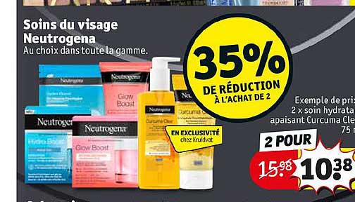 soins du visage neutrogena 35% de réduction à l'achat de 2