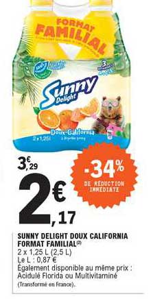 Sunny Delight Doux California Format Familial