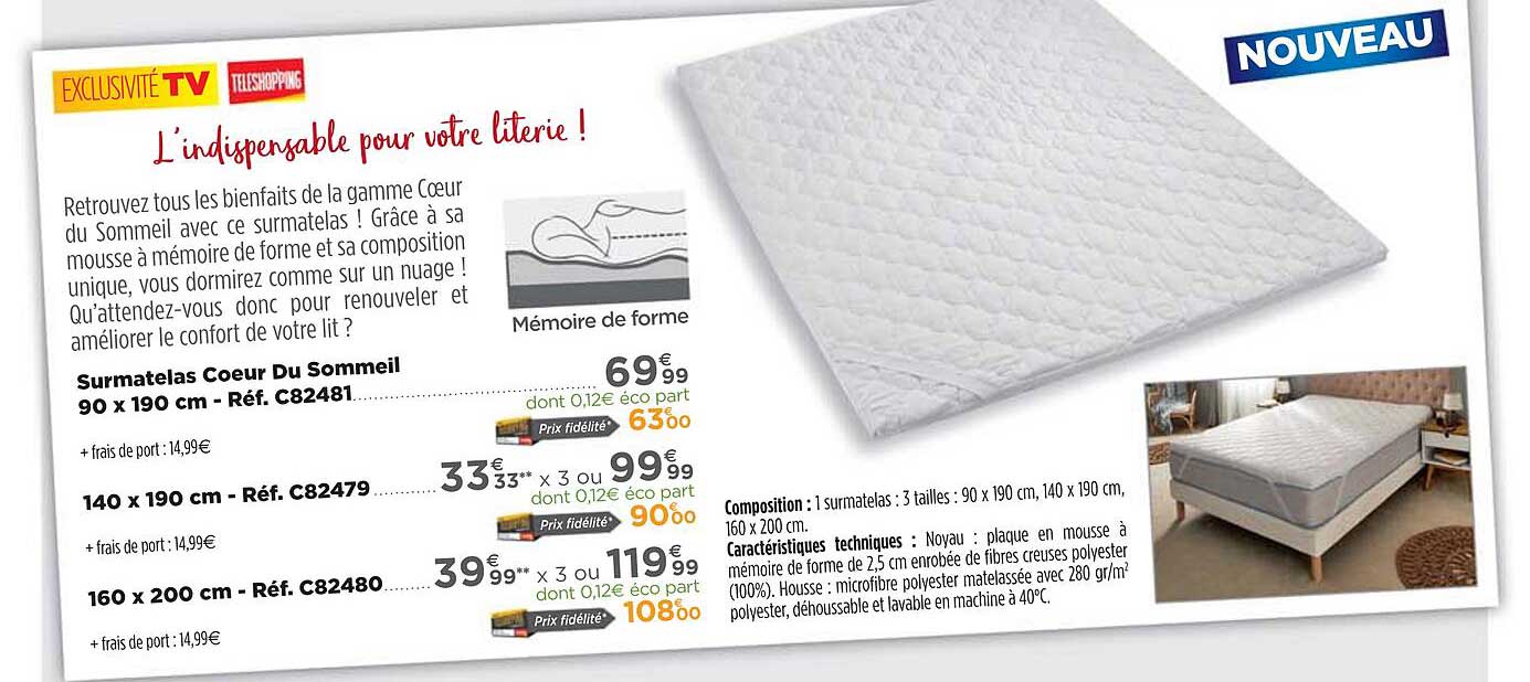 surmatelas coeur du sommeil