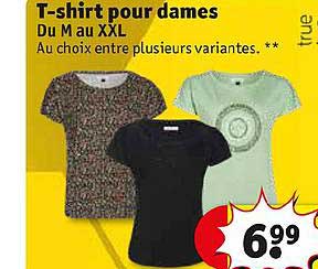 t-shirt pour dames du m au xxl