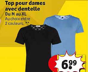 top pour dames avec dentelle du m au xl