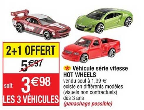 véhicule série vitesse hot wheels 2+1 offert