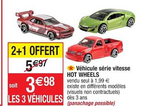 véhicule série vitesse hot wheels 2+1 offert