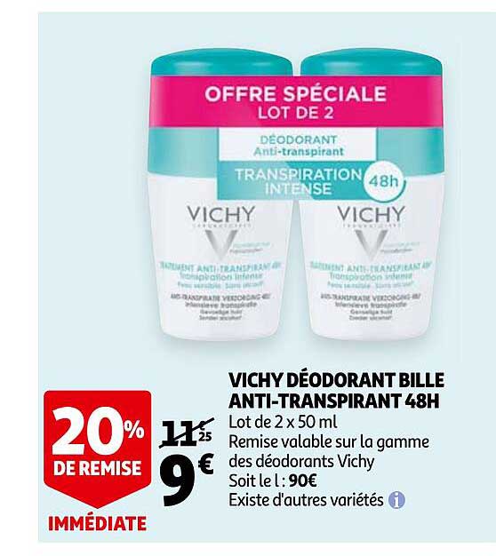 vichy dÉodorant bille anti-transpirant 48h