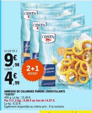 Anneaux De Calamars Panure Croustillante"costa"
