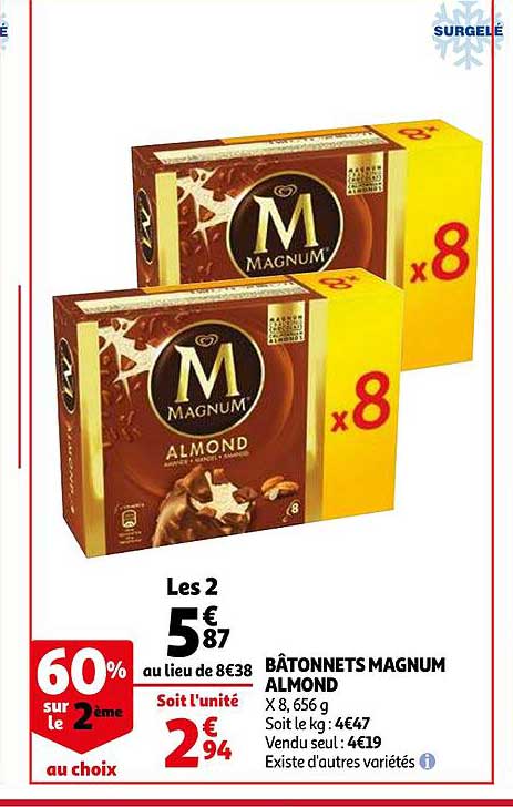 bâtonnets magnum almond