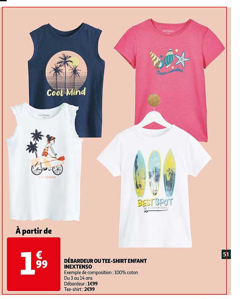 débardeur ou tee-shirt enfant inextenso