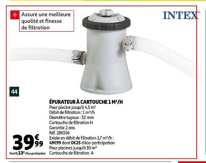 épurateur à Cartouche 1 M³-h Intex