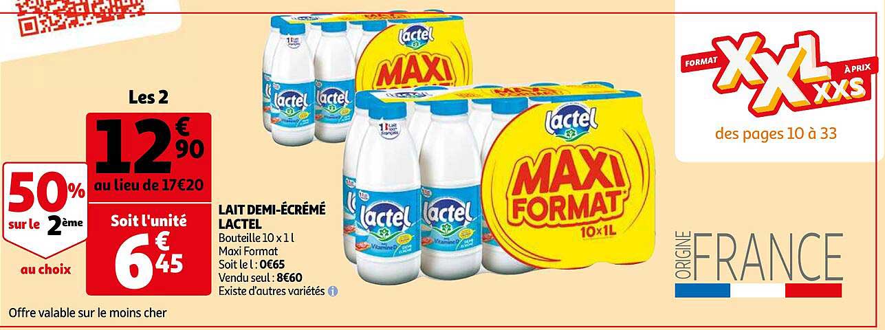 lait demi-écrémé lactel