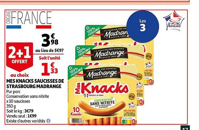 mes knacks saucisses de strasbourg madrange
