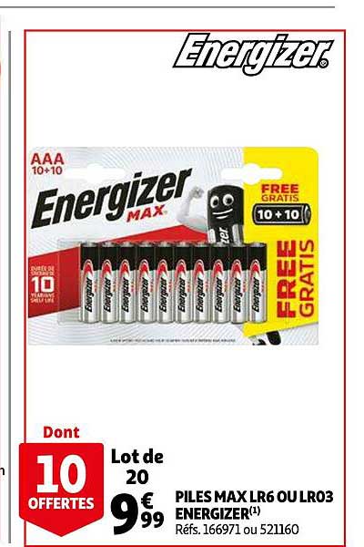 piles max lr6 ou lr03 energizer
