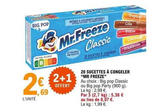 20 Sucettes à Congeler "mr Freeze"