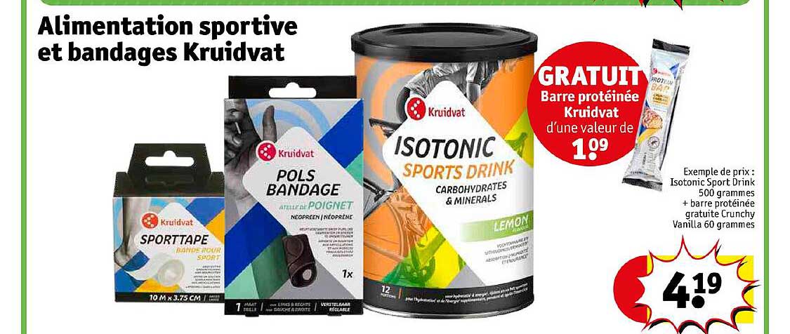 alimentation sportive et bandages kruidvat