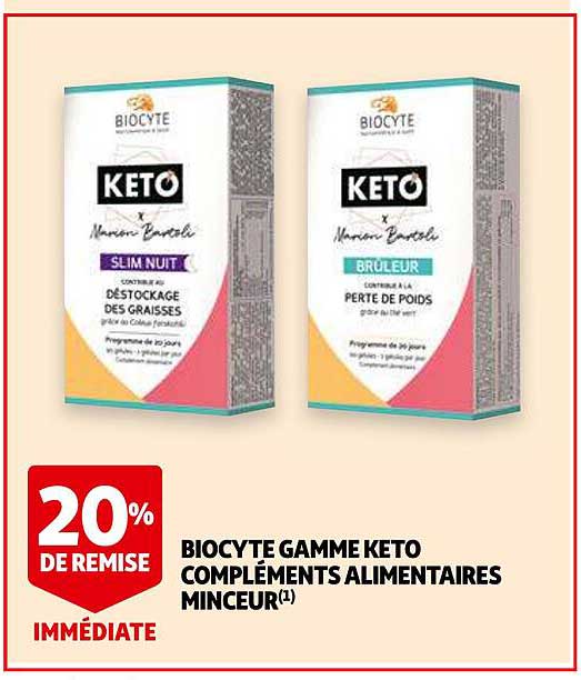 biocyte gamme keto compléments alimentaires minceur 20% de remise immédiate