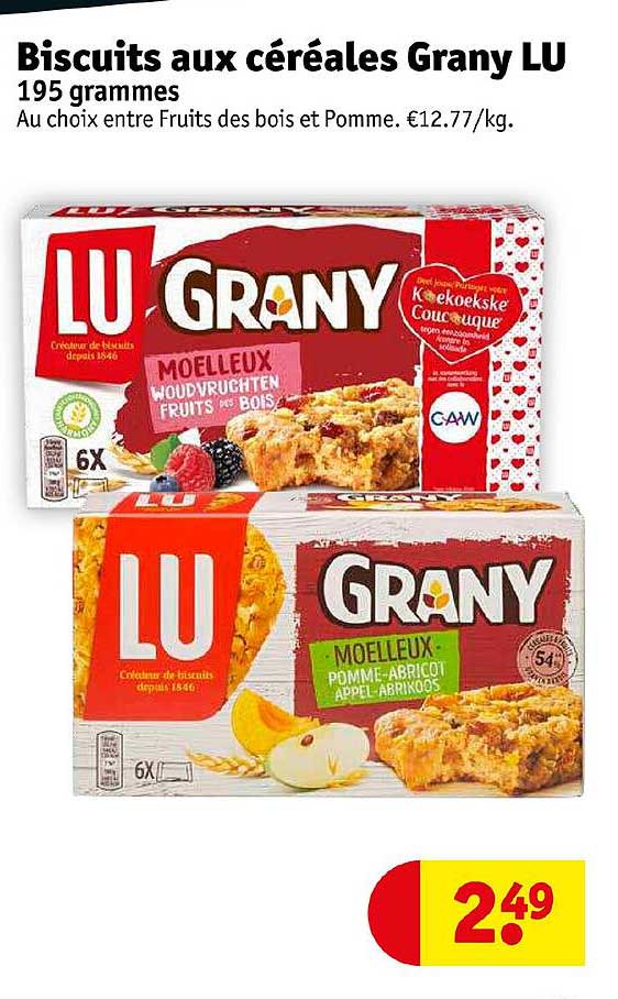 biscuits aux céréales grany lu