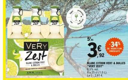 blanc citron vert & bulles "very zest"