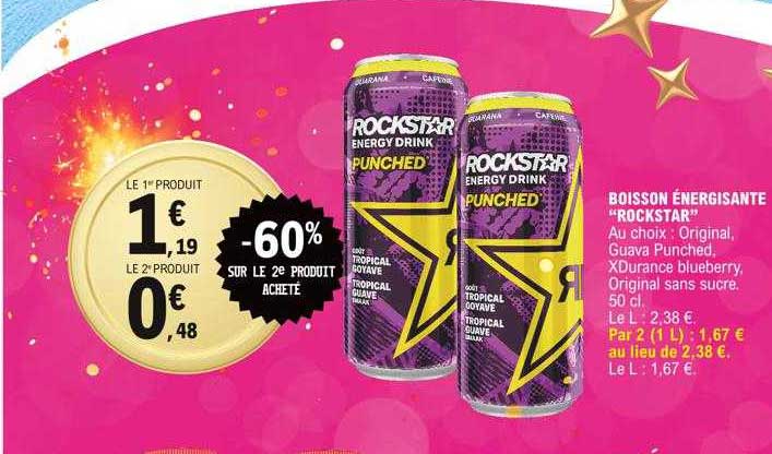 Boisson énergisante "rockstar"