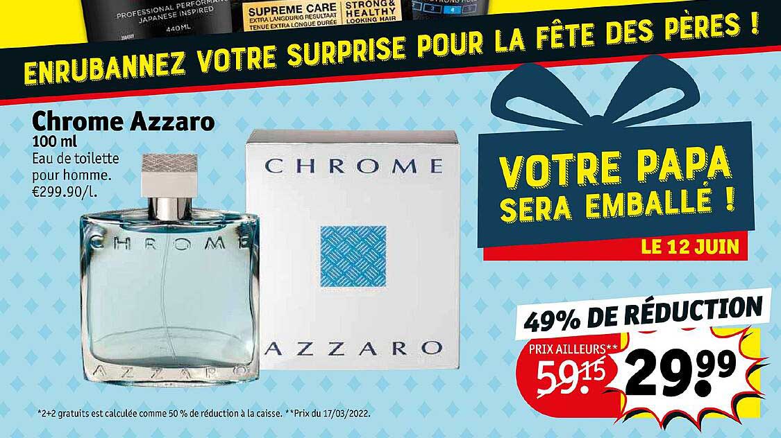 chrome azzaro 100 ml eau de toilette pour homme