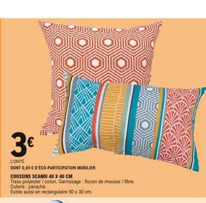 coussins scandi 40 x 40 cm