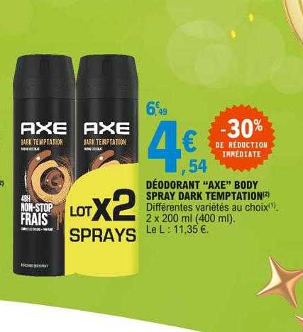 déodorant "axe" body spray dark temptation