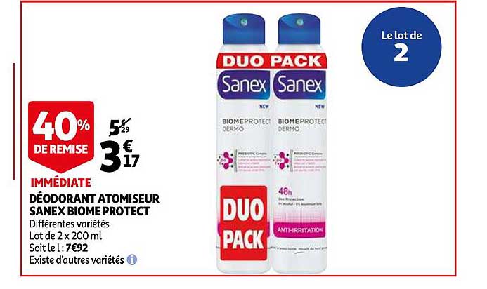 déodorant atomiseur sanex biome protect