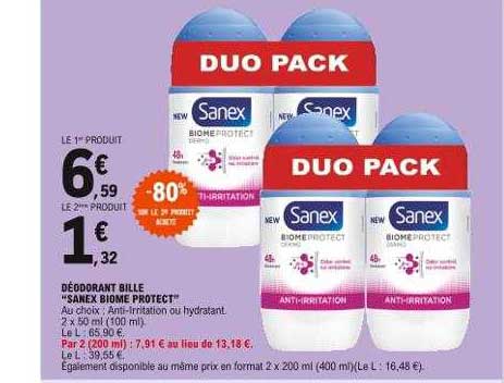 déodorant bille "sanex biome protect