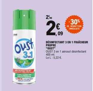 désinfectant 3 en 1 fraîcheur propre "oust"