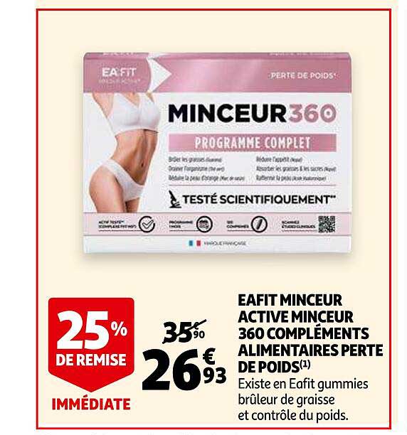 eafit minceur active minceur 360 compléments alimentaires perte de poids 25% de remise immédiate